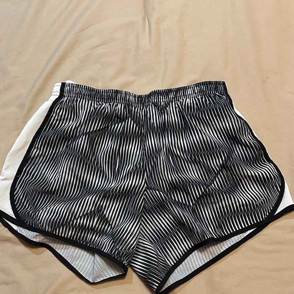 Nike Kids Black and White Striped Casual Shorts